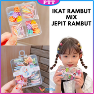 Ikat Rambut Jepitan Mix Pastel Aksesoris Rambut Anak Perempuan Kunciran Jepit Warna Warni Korean Sty