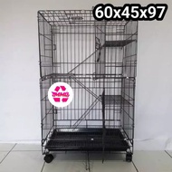 Complete 3 Level Cat Cage + 4 Wheels Size 60x45x97 thick folding iron