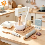 [utruiut0k] Wooden Mixer Toy Role Play Game Kitchen Playset Pretend Play Kitchen Appliances for Todd