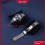 For 21mm Seiko Panda PROSPEX SSC911 Silver Middle Polish Oyster Watchband bracelet