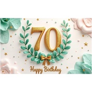 70th Happy Birthday Banner Party Backdrop 70th Celebration Banner Birthday Decoration Happy 70th Bir