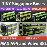 [SG STOCK] 1/110 Tiny SMRT SBS Transit Singapore LTA MAN ND323F A95 Volvo B8L Lush Green SG Bus Mode