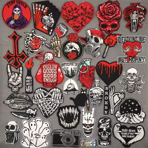 Feeling Good Embroidery Patch for Clothing Punk Iron on Patches Appliques DIY Sewing Clothes Jacket 