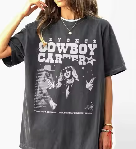 Beyonce Tour Printed T-shirt Women Men Streetwear Oversized Y2k Vintage Fashion Cotton High Quality 