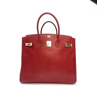 Hermes RougeH55山羊皮Hac birkin 36手提鉑金包