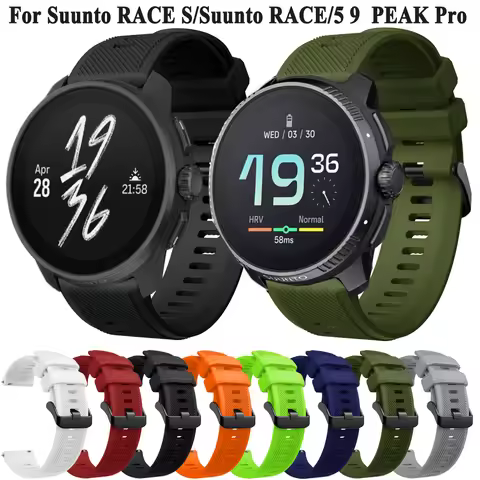 Sport Silicone Strap For Suunto RACE / RACE S /Ocean / 5 Peak/ 9 Peak Pro 22mm Watch Band For Suunto