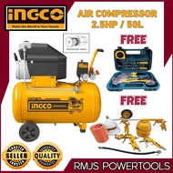 INGCO  Air Compressor 2.5HP/50L AC25508P With Complete Air Toolkit & Free Toolset