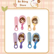 Cute Small Comb Mirror Set That Can Be Decorated With Charms According To Your Hobby