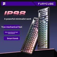FURYCUBE IP98 Wireless Tri-Mode Silent Keyboard, High-Style Mechanical Feel Wired Gaming Keyboard