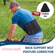 Back Lumber Support Belt Posture Corrector Double Pull Adjustable Lower Back Brace with 6 Stays Brea