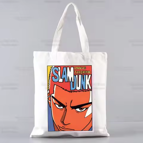 The First Slam Dunk Shopping Bag Grocery Shopper Sakuragi Ladies Handbags Cloth Canvas Tote Bag Shop