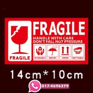 Fragile Sticker BIG SIZE 14cm*10cm Fragile Sticker Must Buy GUARANTEE Barang X Pecah