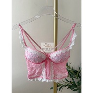 Bra Wanita Slim Bra Renda Seksi Lucu Imut Atasan Crop Top Bra Cute