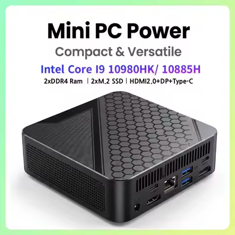 Gaming Desktop Computer Core I9 10980HK Xeon W-10885M E-2276M 2176M Mini Server PC 2*DDR4 2*NVME Dua