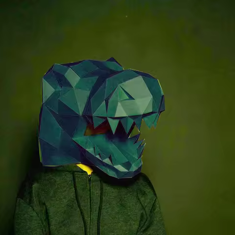 Tyrannosaurus Rex Wearable Mask Head Cover Adult Headgear Paper Model Animal Cosplay Papercraft 3D D