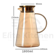 Elite Kitchen - Borosilicate Glass Teapot Hot Cold Water Kettle Jug Air Jug Kaca Glass Cup Water Tek