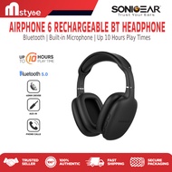 SonicGear AirPhone 6 Rechargeable Bluetooth Headphones With Mic | Up to 10 Hours PlayTime | 1 Year Warranty