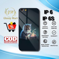 HP IP 6 Case Latest 6s/ - IP 6 Casing 6s/ - Cute Cat Motif - Premium Glossy Hardcase - Softcase IP G