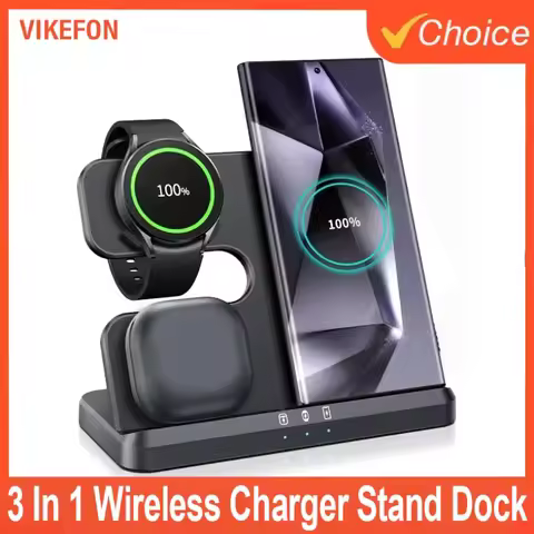Wireless Charger Stand Fast Charging Dock Station 3 In 1 For Samsung Z Fold 5 4 3 S24 S23 Galaxy Wat