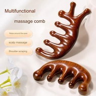 Massage Comb Head Gua Sha Anti-static Resin Plastic Scalp Massage Comb Sandalwood for Men and Women 