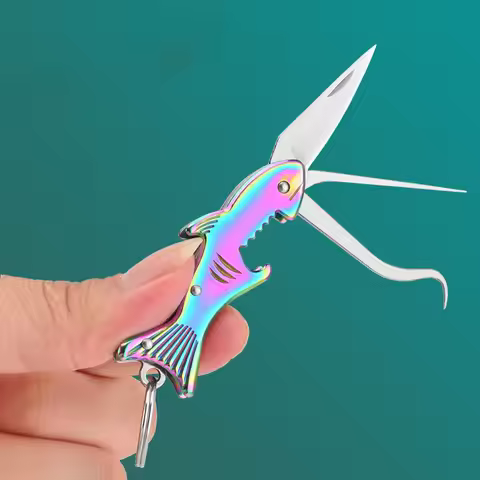 Multifunctional Toothpick Folding Knife Outdoor Camping Bottle Opener Self-defense Tool Anti-plug To