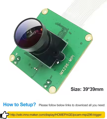 innomaker GS (Global Shutter) Camera Module for Raspberry Pi with IMX296 Mono Sensor -1.58MP (1456x1