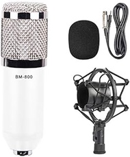 Condenser Microphone Multi-function Portable Universal BM-800 3.5mm Studio Recording Wired Condenser Sound Microphone with Shock Mount, Compatible with PC/Mac for Live Broadcast Show, KTV, etc.(Blac