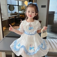 [1-7Y] Baby Girls Dress, Frozen Elsa Anna Puff Sleeve Doll Collar Princess Dress For Girls,Kids Dress,Baby Girls Clothes,Disney Costume