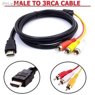1PC HDMI To 3 RCA Video Audio Cable Female Adapter Transmitter HDMI To AV Converter Music Stereo For TV Television Wire Cord