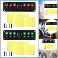 [fixory] 6 Gang Rocker Switch Panel, 12V on Off Switch Versatile Easy Installation