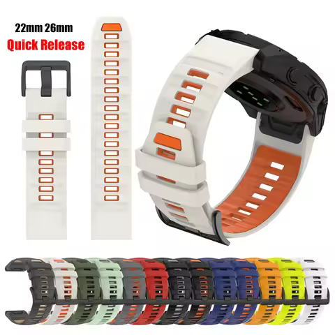 QuickFit 22mm 26mm Strap for Garmin Fenix 8 pro Fenix 6 6X Pro 7 7X 5X 5plus Silicone Watch Band Tac