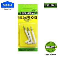 Sellery PVC Square Hooks (28mm x 3 Pcs) 19-327