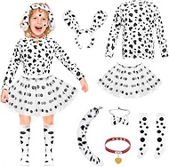 Dalmatian Costume Kids 101 Days of School Costume Girls Halloween Dalmatians Dog Shirt Tutu with Acc