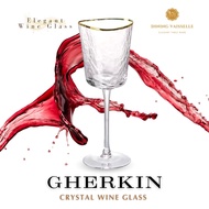 Dining Vaisselle แก้วไวน์ขอบทอง Gherkin Crystal Wine glass หรูหรารังสรรค์บรรยากาศสุดโรแมนติก