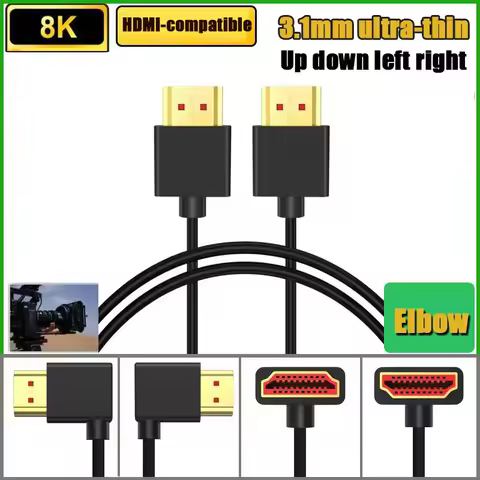 Thin For HDMI Cables Flexible Soft 8K 4K HDMI-compatible Cable Cord 8K 60Hz 48Gbps for TV/HDTV/PS5/B