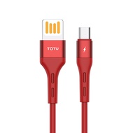TOTU台灣官方 安卓Micro充電線傳輸線 2.4A快充 柔系列 100cm 紅色