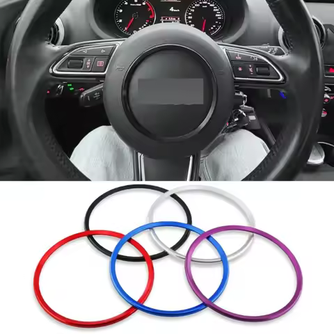 For A1 8X A6 C6 A7 Q3 2011-2018 Audi A3 A4 A5 Q5 2012-2015 Car Steering Wheel Logo Decorative Ring B