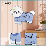 [fixory] Bichon Frize Wall Hanging Clock Modern Silent Decorative Clock,Wall Ornament,for Indoor,Bed