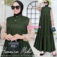 midi dress motif vania midi bahan rayon terbaru adem tebal halus nyaman gamis muslim jumbo modern te