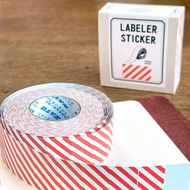 【新款上市】標籤貼紙 紅色條紋 標籤機貼紙 簡約設計 古著 風格 美式流行