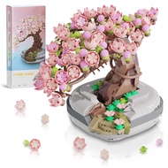 Mini Bricks Cherry Blossom Tree Building Set - Sakura Bonsai DIY Toy, Birthday Gift for Kids 6+ Year