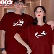 Baju Kaos Couple Pasangan King Quen Wanita Lengan Pendek / T-shirt Kapelan Cowok Cewek Trendy