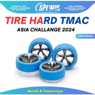 Tamiya Medium Tire Hard & Black Plated 5 Spoke Wheels Asia Challenge - 95654
