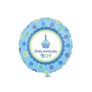 Anagram foil Balloon 1st Birthday Boy Round Blue / Birthday Foil Balloon