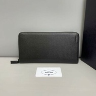 Prada 男士 黑色牛皮 長夾 錢包 銀包