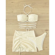 Women's Swimsuit 3-Piece Bikini White Barbie set
