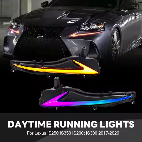 2Pcs LED RGB DRL Lamps Assembly For Lexus IS250 IS350 IS200t IS300 2017-2020 Daytime Running Lights