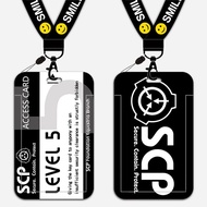Work Card Holder with Lanyard Hanging Neck Slide Type Plastic Hard Shell Badge scp Foundation