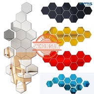 [Wholesale Price] DIY Art Mirror Removable Wall Sticker Bedroom Bathroom Home Decorative Wall Sticker 3D Mirror Wall Stickers Hexagon Acrylic Self Adhesive Mosaic Tiles Decals