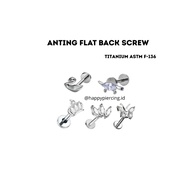 ASTM F-136 titanium flatback earrings (1pc)